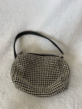 NWT Express Crystal-Embellished Black Mini Bag